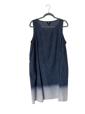 J. Jill Sleeveless Indigo Dip-Dye Denim Dress (L)